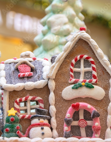 Christmas gingerbread house decorated with sweets