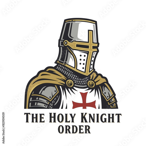 The Holy Knight Order Medieval Crusader Helmet and Armor.