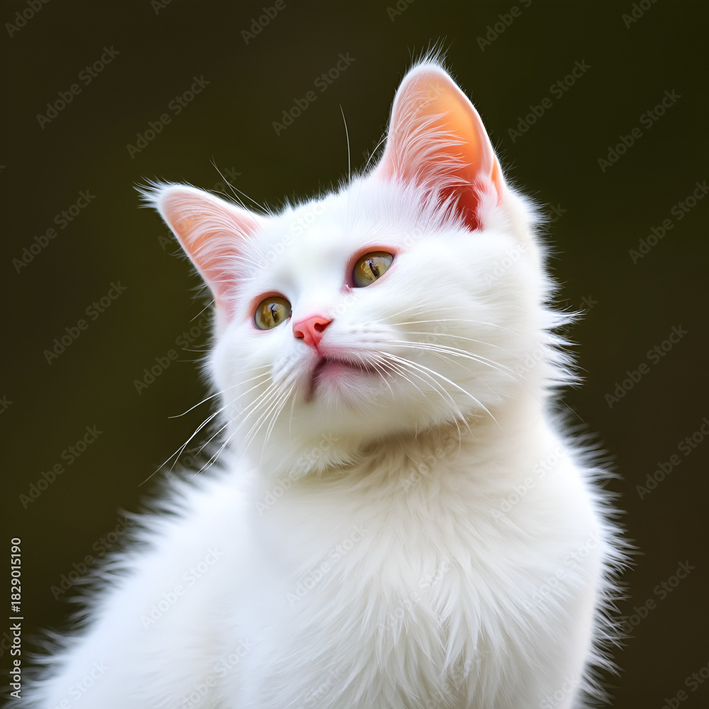 Fototapeta premium Cute white cate