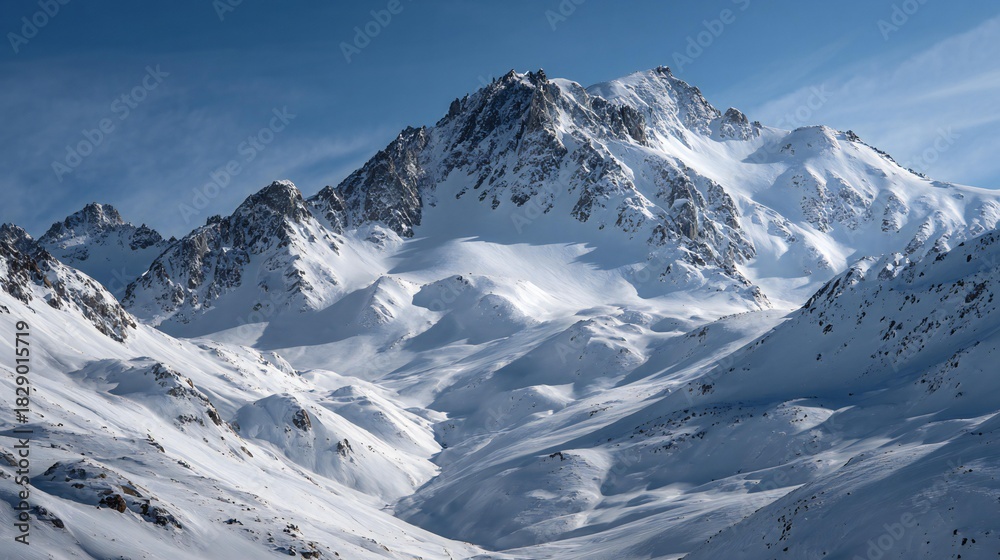 Obraz premium Snow Mountain Peaks: Winter Alpine Beauty 
