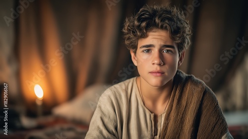 Samuel hearing the divine call in the quiet pre-dawn temple.