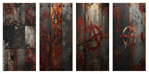 Industrial Grunge Texture Background - Rust and Blood Crimson