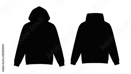 Fashionable hoodie mockup showcasing front and back views for apparel design, ideal for clothing brands and designers