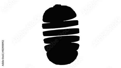 Isolated black caterpillar or larva ready to morph, perfect for biology or nature illustrations