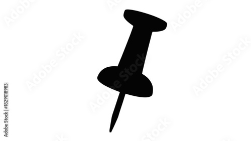 Simple pushpin icon for organization, planning, and reminders in modern design projects, easy to use