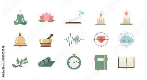 Mindful practices: yoga, meditation, and relaxation essentials in soft pastel art