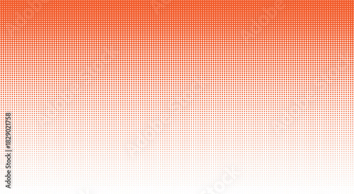 Vibrant Orange Halftone Dotted Vertical Gradient Background. Abstract Vector Pattern Wallpaper