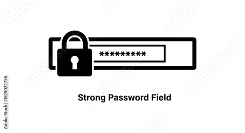 Secure password input field with lock icon for online privacy and protection