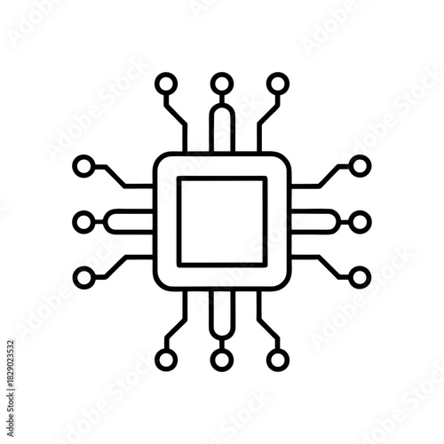 Illustration of a central processing unit on transparent background
