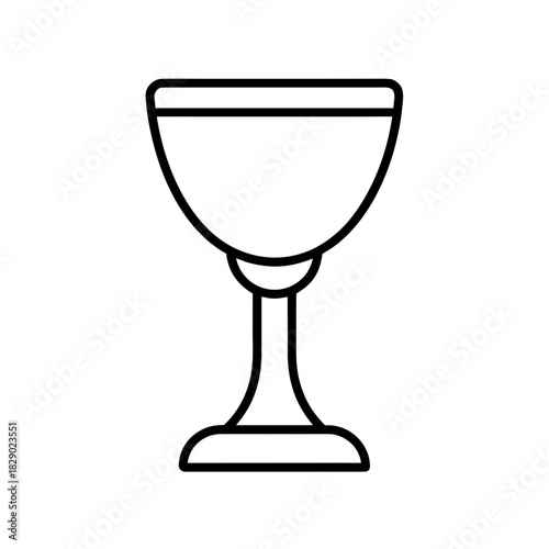 Outline drawing of a chalice or goblet on transparent background