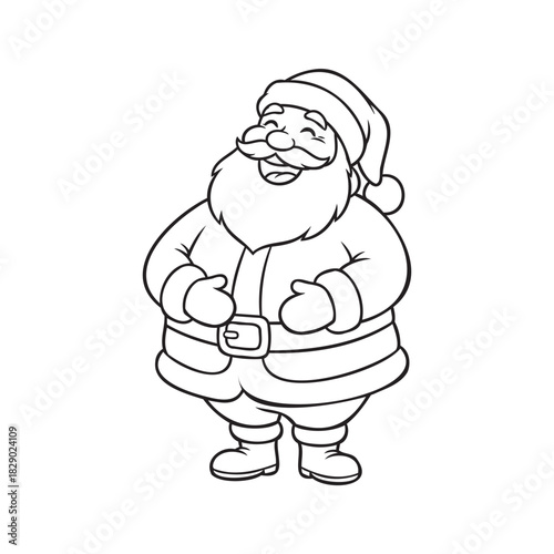 Festive Santa Claus holding blank sign ready for your message, perfect for Christmas cards, holiday promotions, and seasonal greetings originally from vector