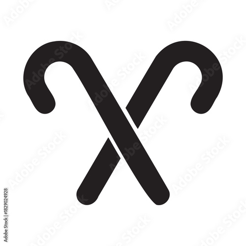 Festive candy cane icon for holiday designs, Christmas cheer, and seasonal promotions, perfect for web, print, or social media campaigns this December