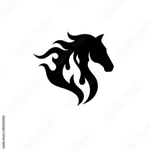 Stylized horse icon with flowing mane