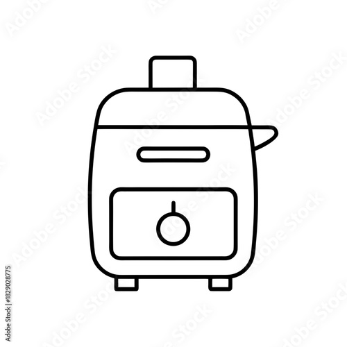 Illustration of a kitchen appliance in black outline on transparent background