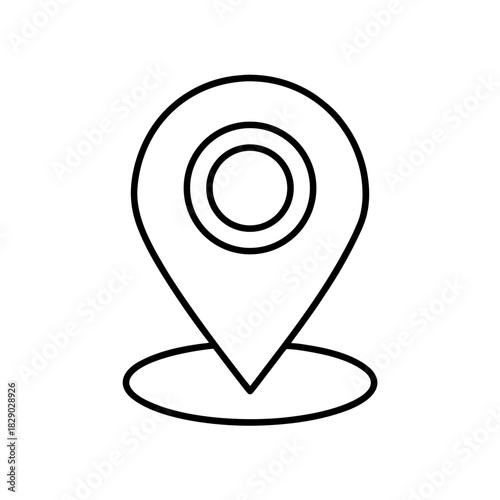 Outline of a location pin with a circle inside it on transparent background Free Download Outline of a location pin with a circle inside it on transparent background - GFXLoad
