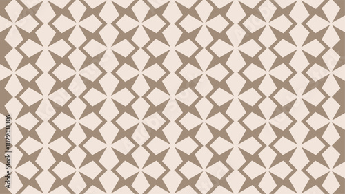 Seamless geometric pattern with abstract star shapes. Geometric star grid background in neutral earth tones.