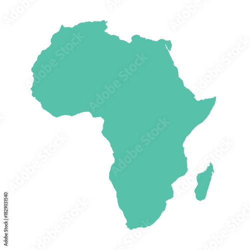 Map of Africa, sign silhouette. World Map Globe. Vector Illustration isolated on transparen background. African continent.