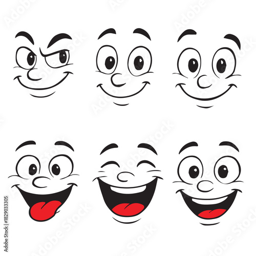 set of funny faces