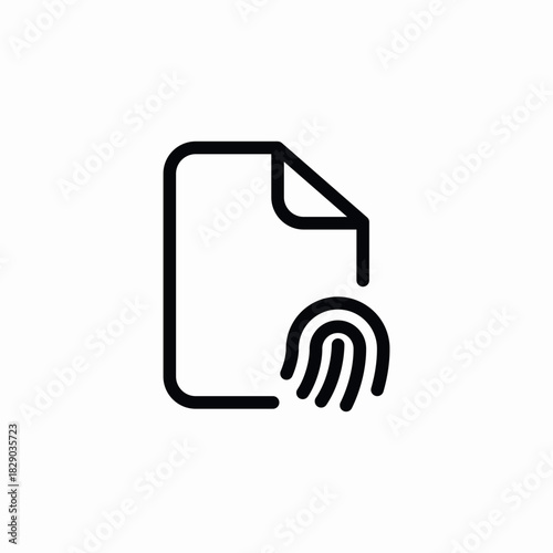 file fingerprint protected icon sign vector