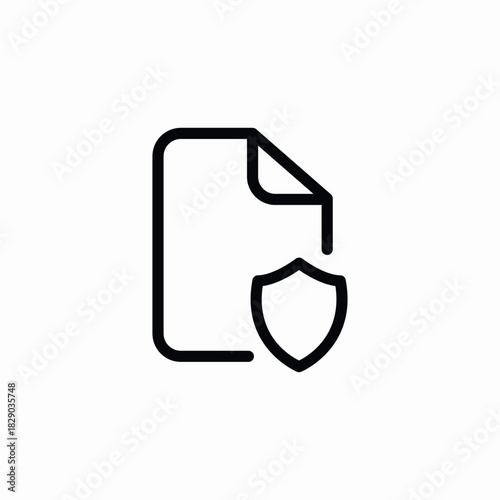 file protection shield icon sign vector