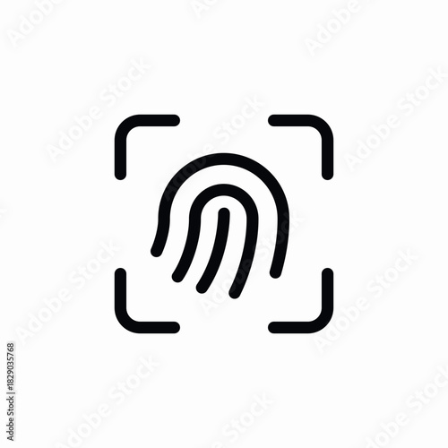fingerprint scan icon sign vector