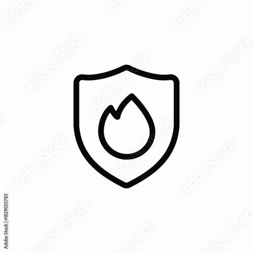 fire protection icon sign vector