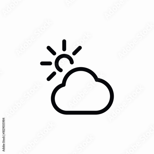 sun cloud weather icon sign vector