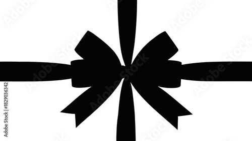 Elegant gift ribbon bow conveys celebration, holidays, and festive spirit for marketing and design projects