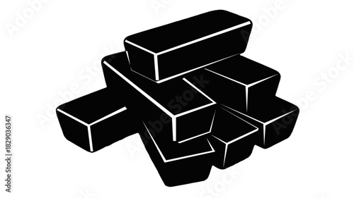 Intriguing abstract block arrangement creates bold depth, modern design element with geometric flair