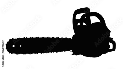 Powerful chainsaw ready for action, ideal for forestry, logging, construction and outdoor power equipment needs