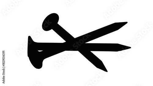 Bold nails design, a graphic resource for construction and fixing themes, tool icons for creative projects