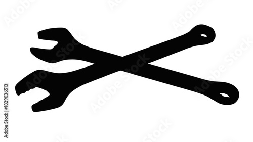 Essential crossed wrenches symbolize mechanical repair and service, ideal for construction projects and DIY blogs.