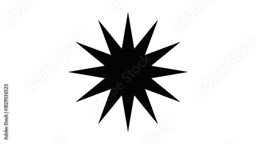 Elegant starburst shape radiating energy for bold designs and modern graphic projects, celestial element design