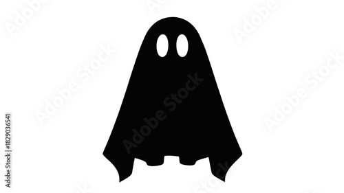 Spooky ghost character perfect for Halloween designs and eerie themed party invitations or scary events