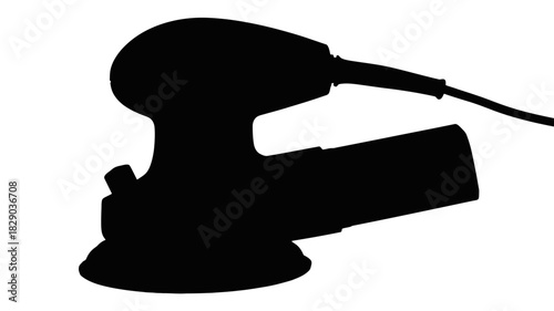 Power tool for woodworking projects, orbital sander silhouette representing home renovation and DIY enthusiasm