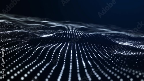 Abstract background with animation moving of dots. Magic flickering dots or glowing flying points