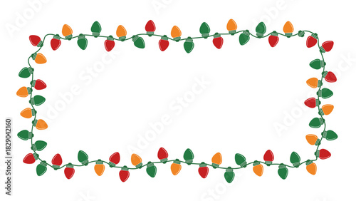 Festive holiday lights border, perfect for Christmas cards and seasonal greetings design projects