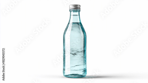 Wallpaper Mural Clear glass bottle filled with fresh water on a clean background Torontodigital.ca