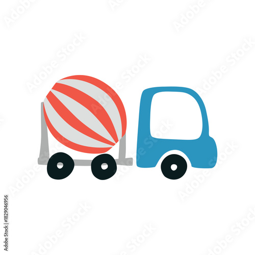 Concrete mixer truck vector illustration