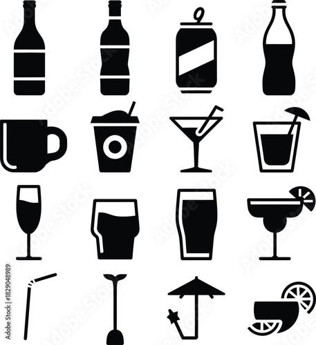 Soft Drink and Beverage Packaging Icons
