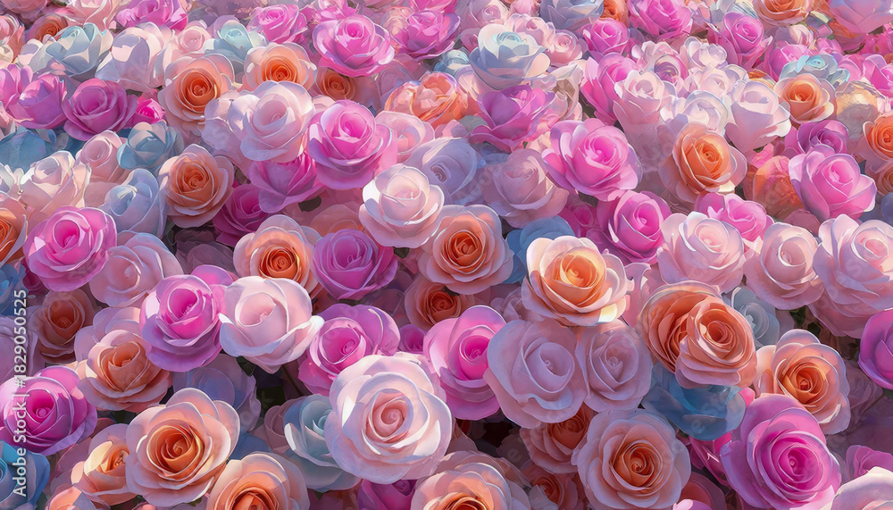Fototapeta premium Beautiful roses against a natural backdrop