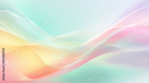 Wallpaper Mural Delicate pastel-colored waves flow seamlessly, blending softly into one another, evoking a sense of peace and calm in this abstract design. Torontodigital.ca