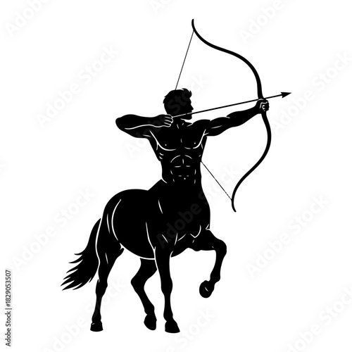 Sagittarius Centaur Archer Zodiac Sign Silhouette Greek Mythology Mascot