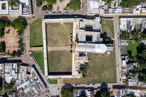 Aerial View of San Antonio de Padua Convent in Izamal, Yucatán, Mexico