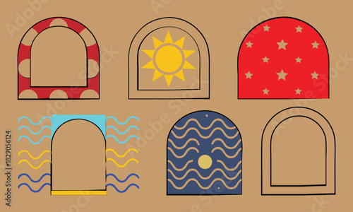 Vintage vector illustration set of old paper background elements for menu design