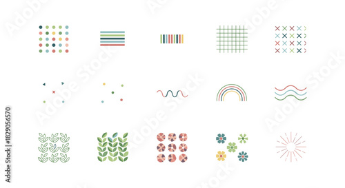 Minimalist geometric patterns with soft pastel colors for modern design projects