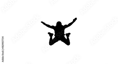 Wallpaper Mural Silhouette of a Skydiver in Freefall with Arms Wide Open. Torontodigital.ca