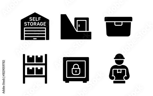 Simple icons for self storage and logistics solutions