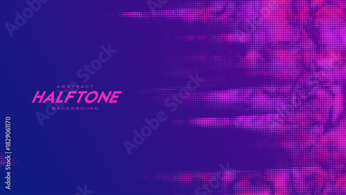 Abstract vector torn monochrome halftone background. Scrathed dotted texture element.