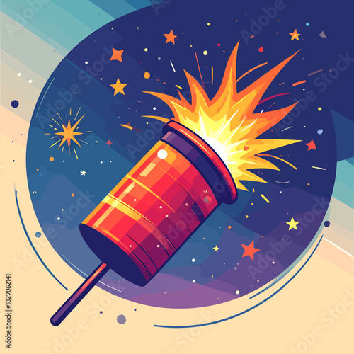 illustration of a rocket, illustration of a rocket in the space, rocket in space, 